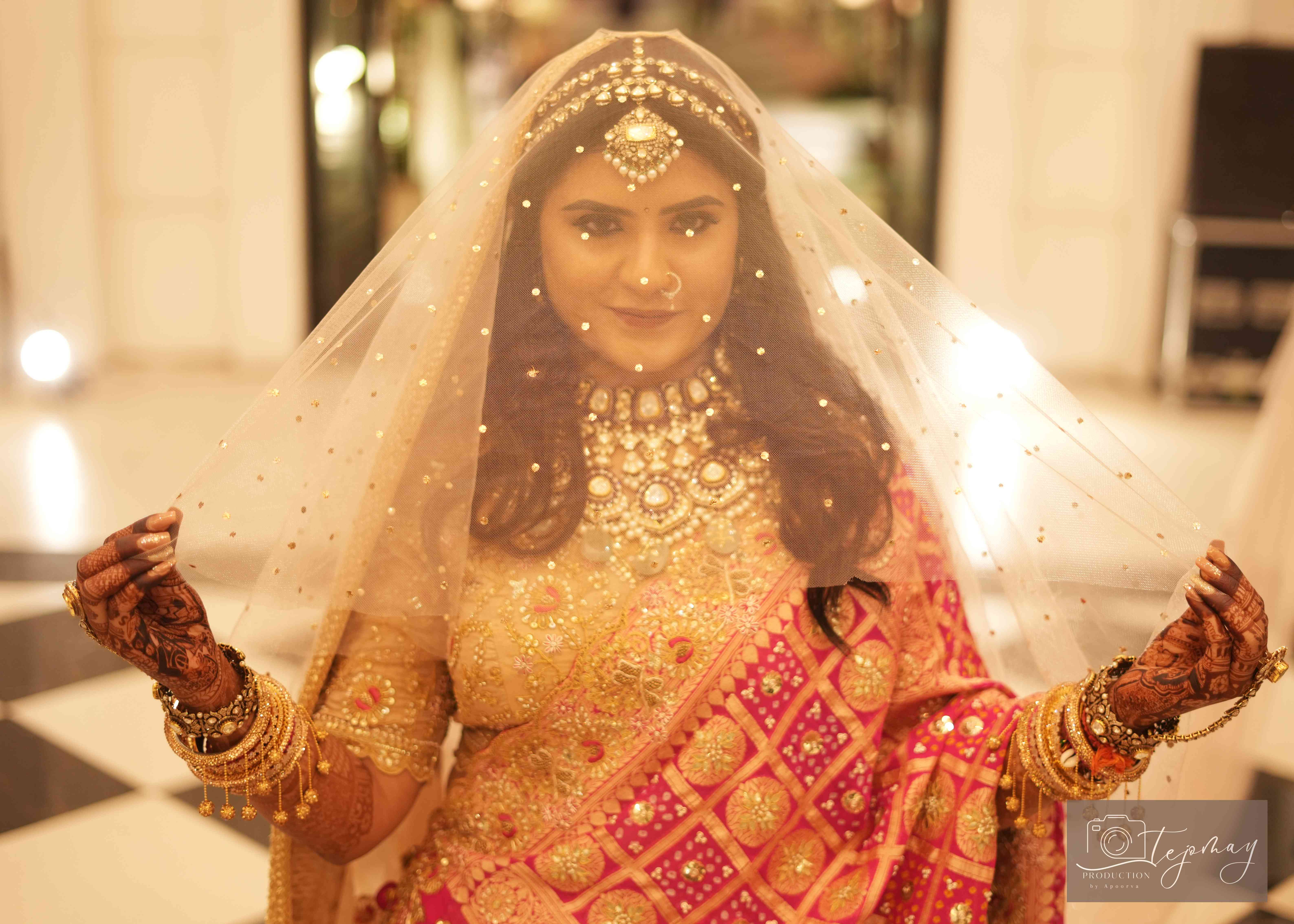 Bride in golden light